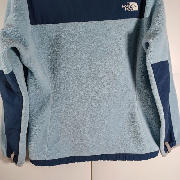 The North Face Womens denali Polartec jacket medium Ice Blue Navy Full Zip - Picture 11 of 14